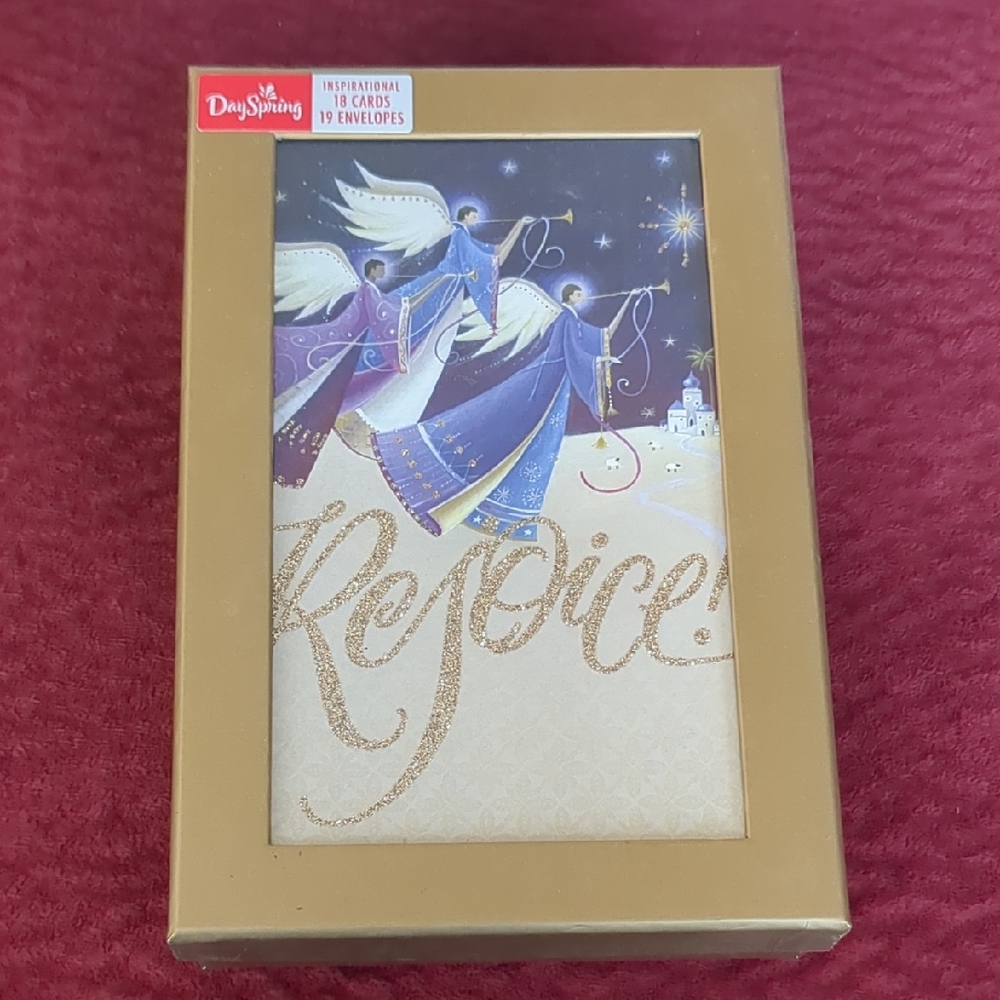 Rejoice! Christmas Cards - Gold and Blue